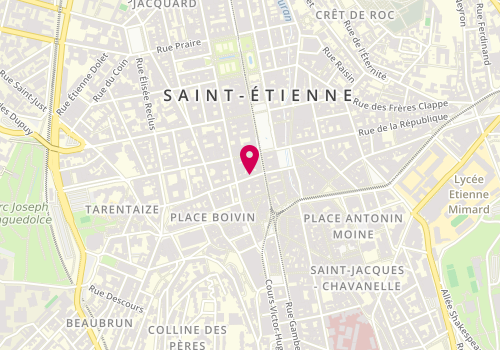 Plan de Au Roi de Coeur, 4 Rue Georges Teissier, 42000 Saint-Étienne
