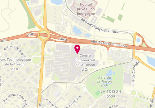 Plan de Armand Thiery, Route de Langres Centre Commercial Toison d'Or, 21000 Dijon